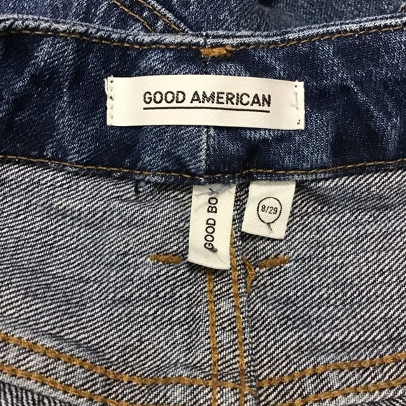Good American Good Boy Frayed Hem Boyfriend Jeans Size 29P. - Picture 10 of 11